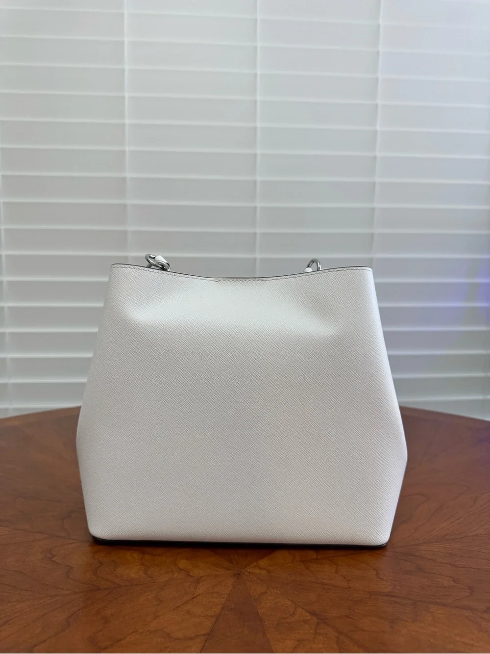 Michael Kors White Saffiano Leather Shoulder Bag